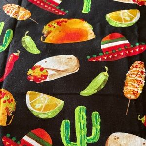 Vibrant Mexican Food Print Fabric